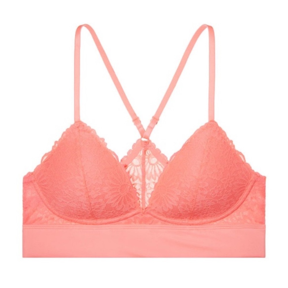 PINK Victoria’s Secret Lace Lightly Lined Triangle Bralette NEW - Picture 3 of 5